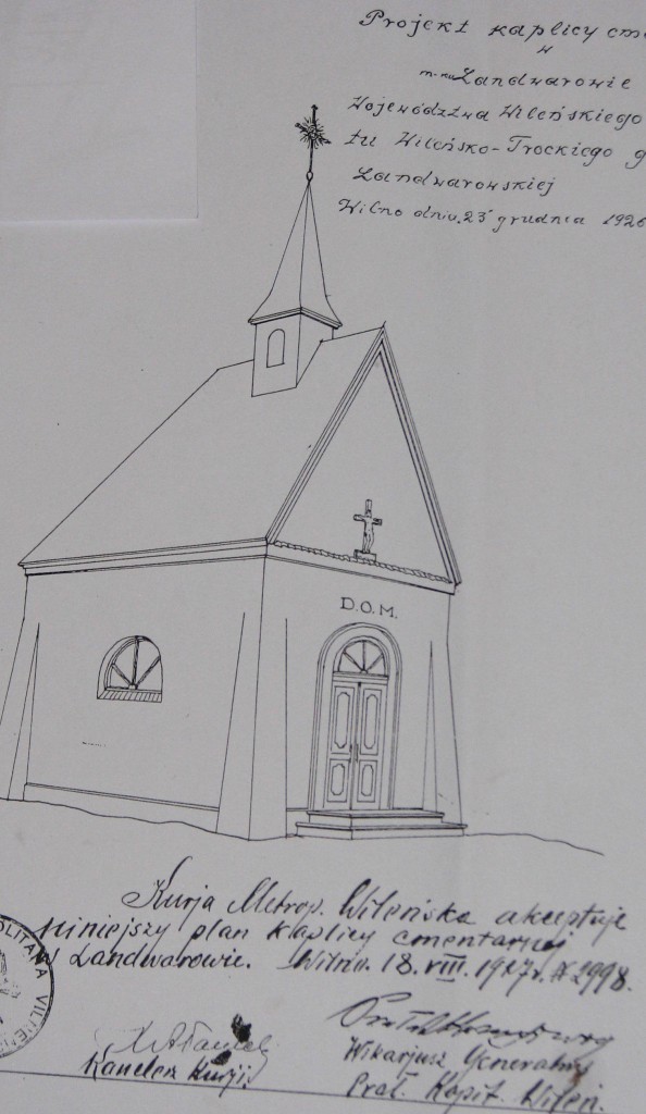 Architekto pieštas koplyčios eskizas (1927 m.)