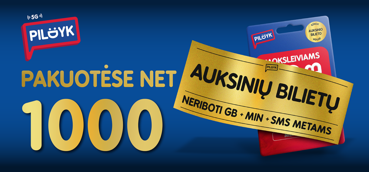 Perkant „Pildyk“ SIM kortelę – galimybė rasti vieną iš 1000 auksinių ...